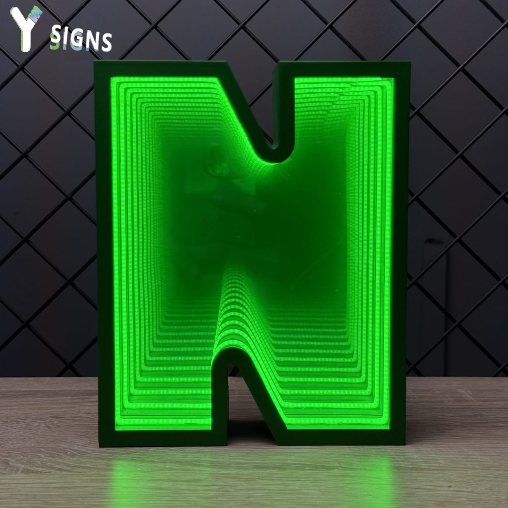 Infinity Mirror Letter Signs - Y SIGNS LED custom sign