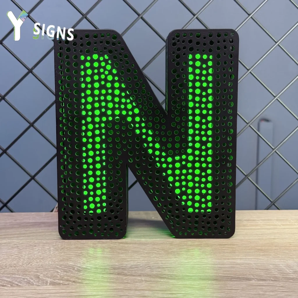 Perforated Illuminated Letter Signs - Y SIGNS LED custom sign
