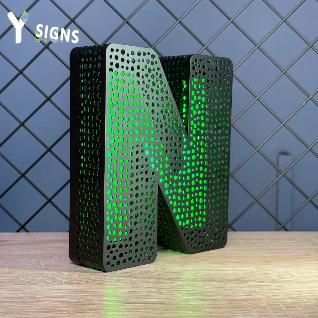 Perforated Illuminated Letter Signs - Y SIGNS LED custom sign