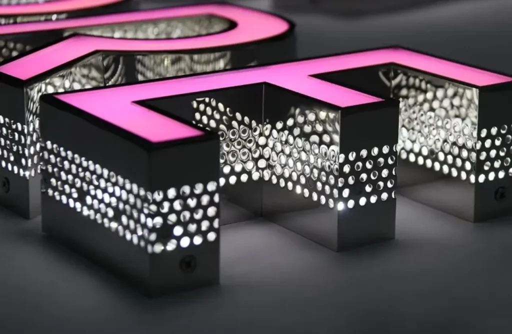Perforated Illuminated Letter Signs - Y SIGNS LED custom sign